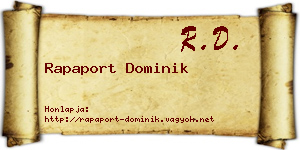 Rapaport Dominik névjegykártya